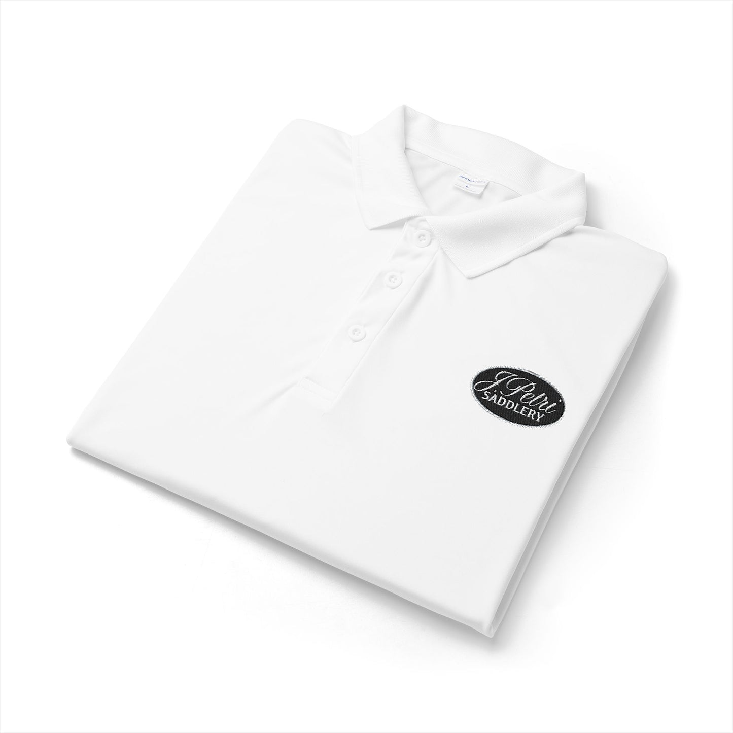 J. Petri Saddlery Logo Polo Shirt White