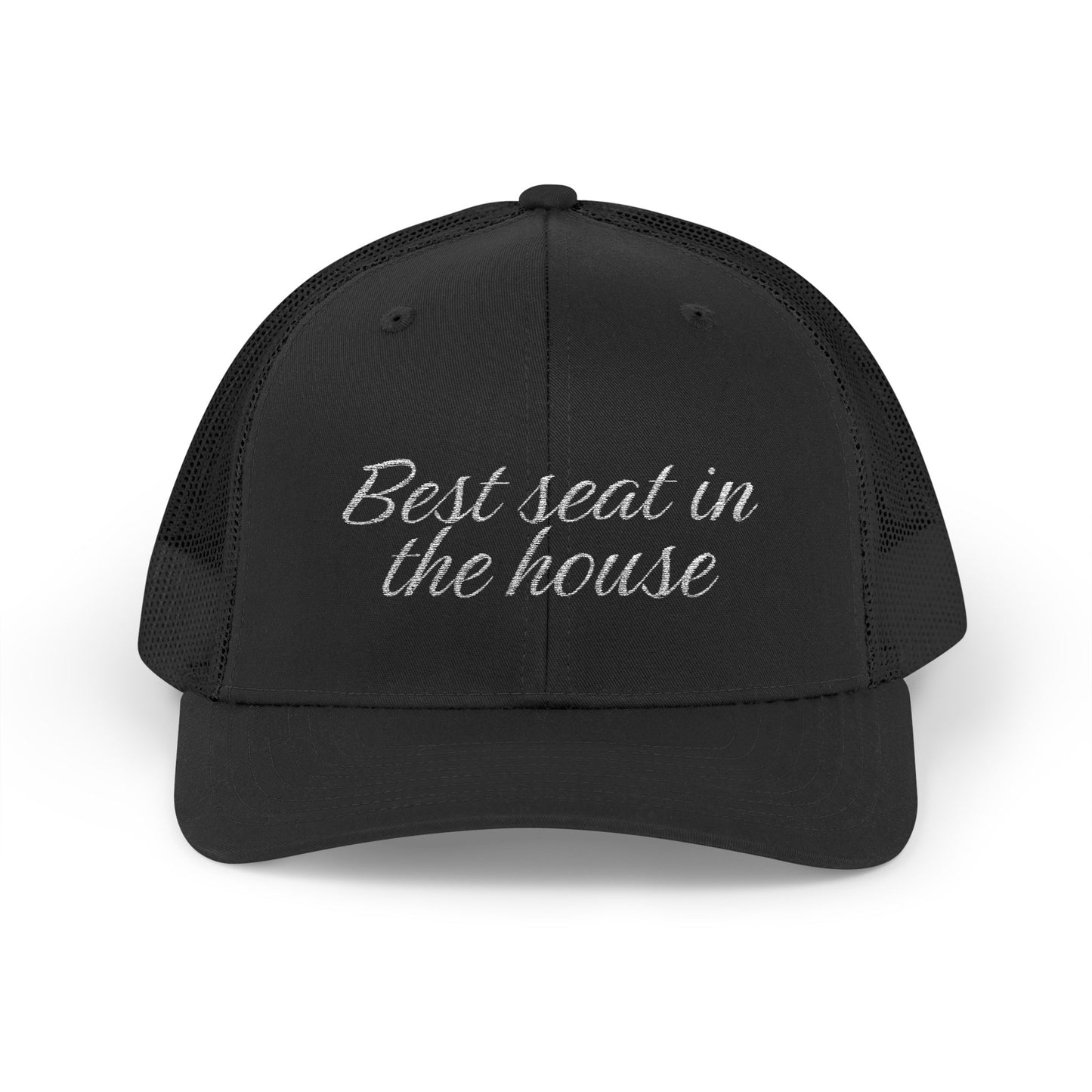 Best Seat in the House Trucker Cap Black No Logo